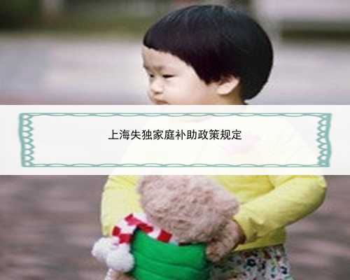 上海失独家庭补助政策规定